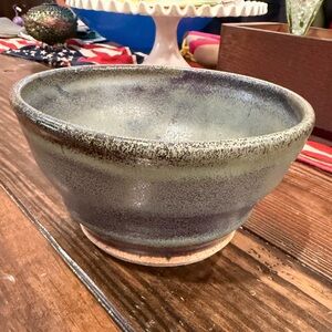 Handcrafted PRH Signed Ceramic Bowl in Green and Brown